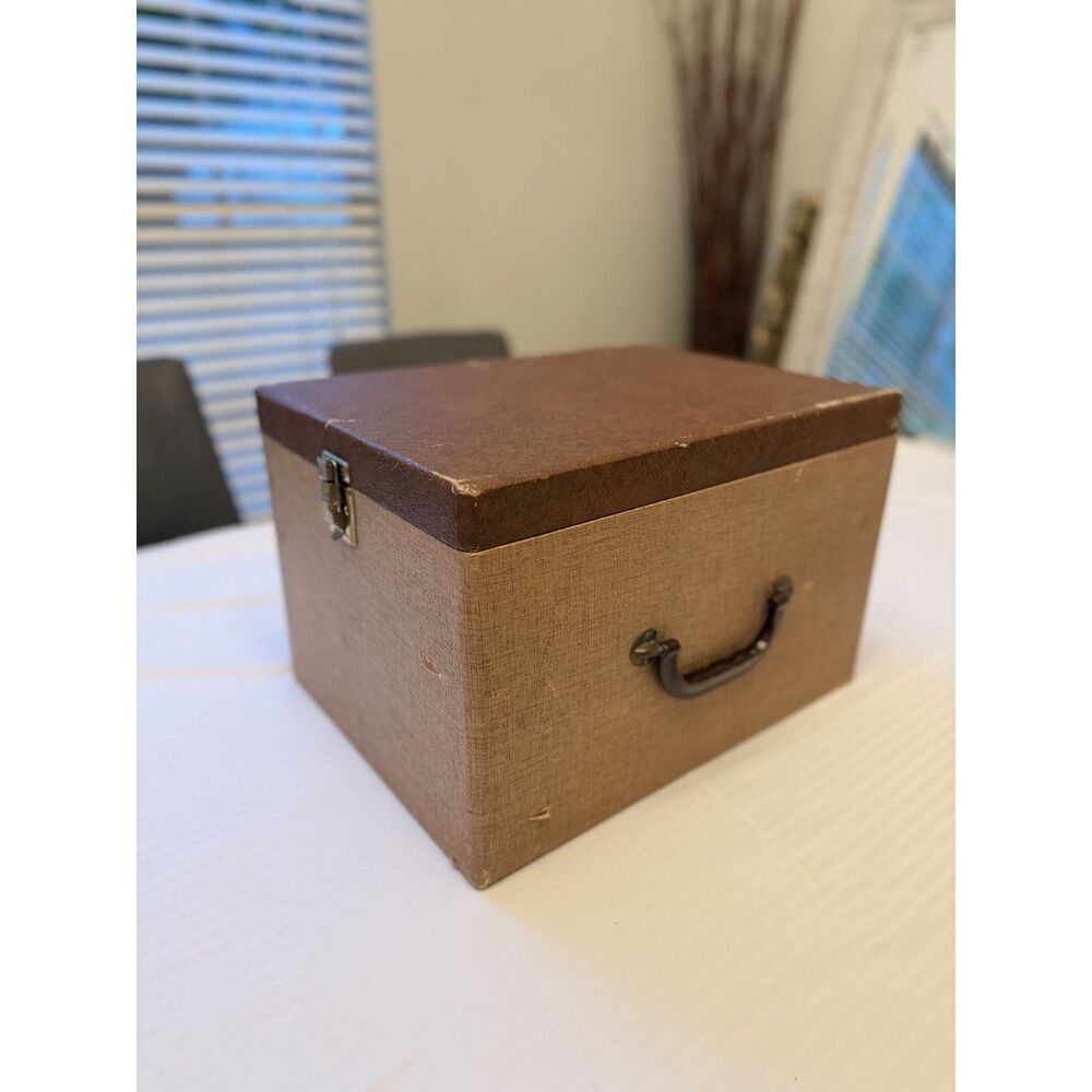Vintage Wooden Vinyl Record Storage Box Chest